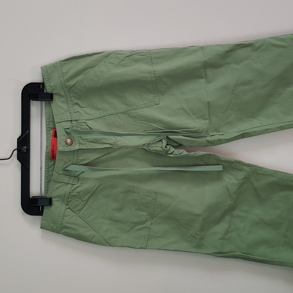 Mossimo green cropped cargo pants, 100% cotton, drawstring, women's size small - Picture 2 of 6